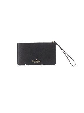 Kate Spade Wallet 7 x 4 x 1 Black Gold Hardware Inner Card Slots Leather Wallet
